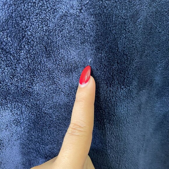 Athleta Kid's Girl's Navy Blue Crewneck Velvet Sweatshirt Size Medium (8-10) - Picture 6 of 7